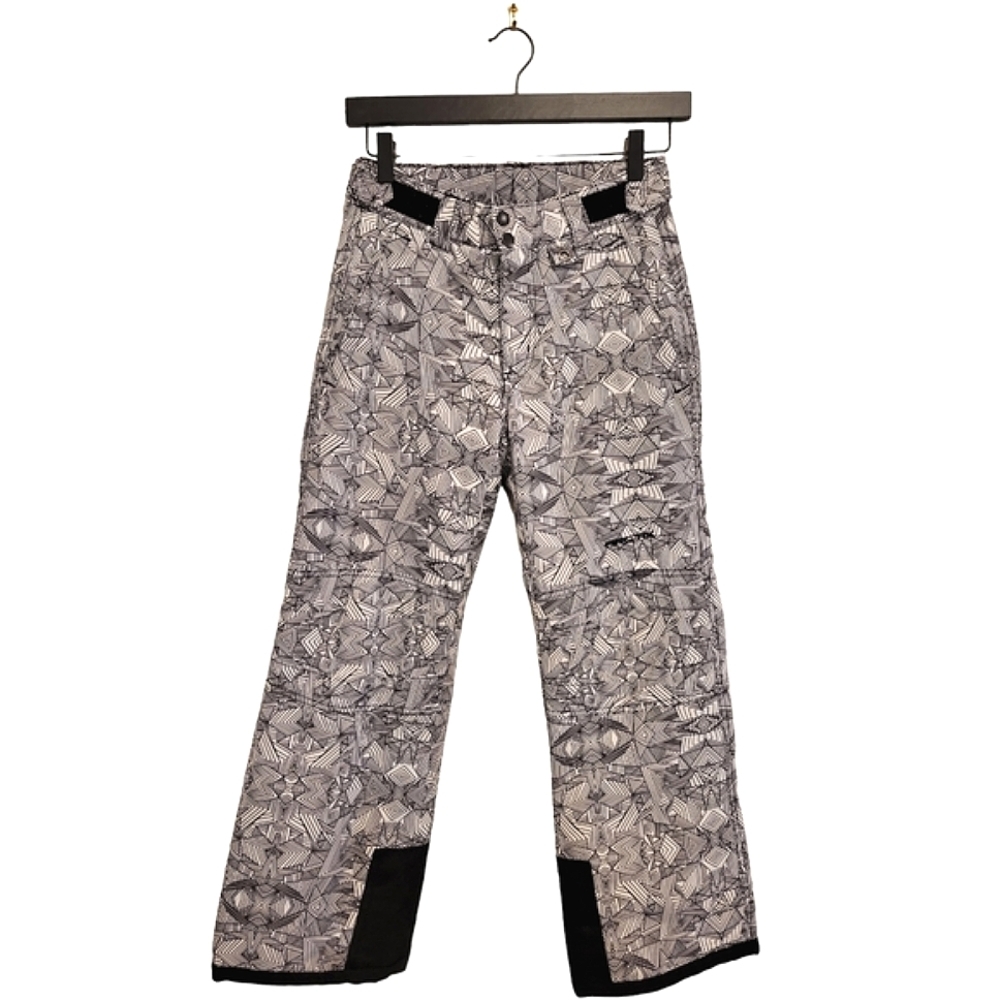 Arctix Kids Snowpants Black White Geometric Insulated Winter Sports Pants Y Med